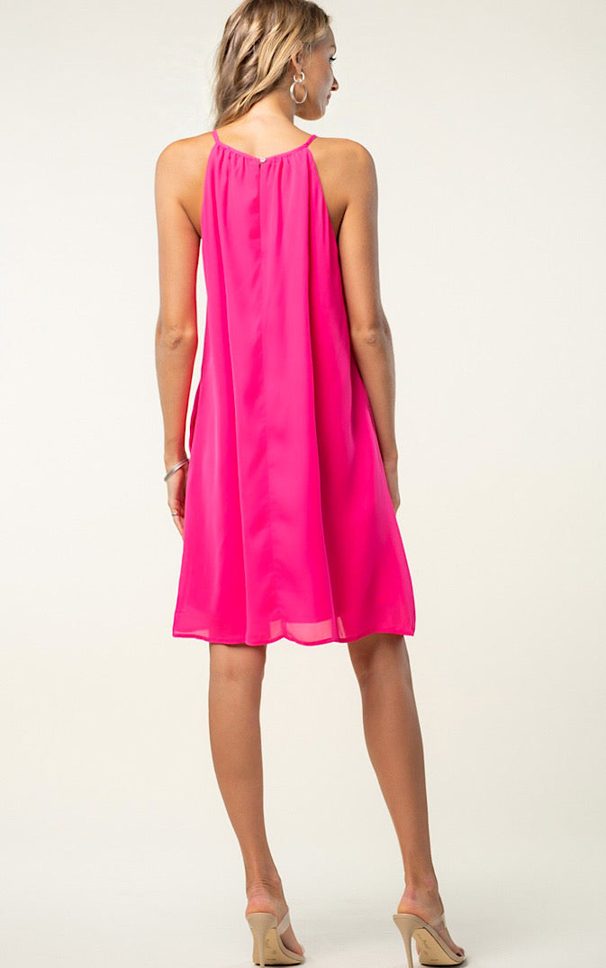 Sundress Season Hot Pink Dress, SMALL but runs large!