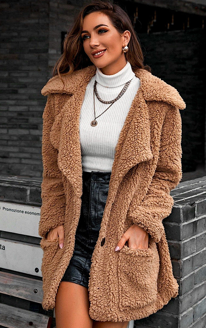 Living Up To The Hype Light Brown Teddy Sherpa Jacket