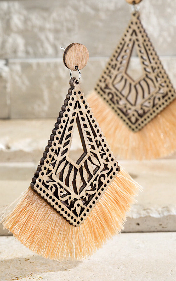Light As A Feather Wooden Earrings