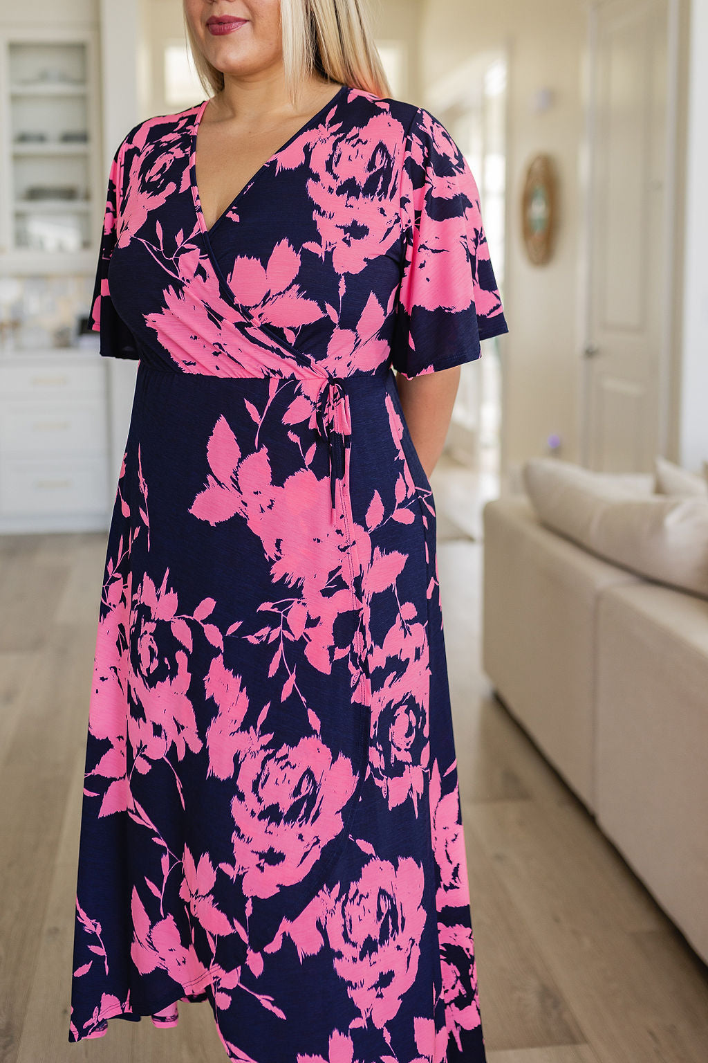 Bold And Beautiful Floral Wrap Dress, SM & 3X left!
