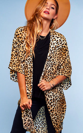 On The Catwalk Leopard Print Kimono