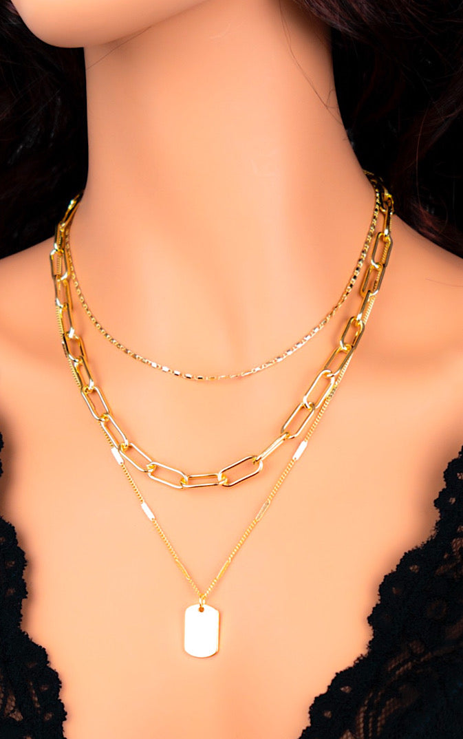Gold Rush Triple Strand Necklace