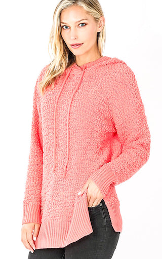 Oh So Cozy Coral Popcorn Sweater, XL & 1X