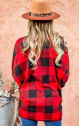 Best Gift Red & Black Buffalo Check Top