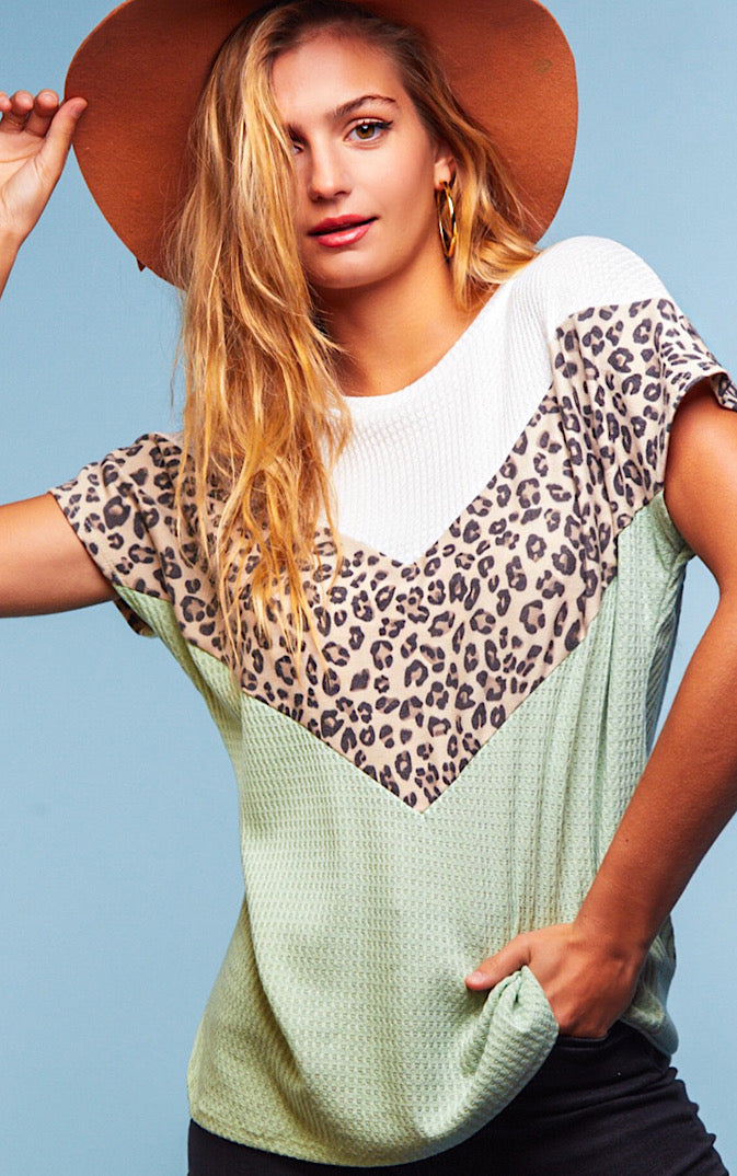 Playful Personality Leopard Print Top, SMALL