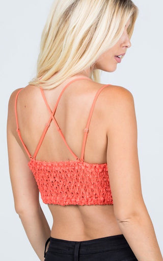 Naughty & Nice Coral Lace Bralette