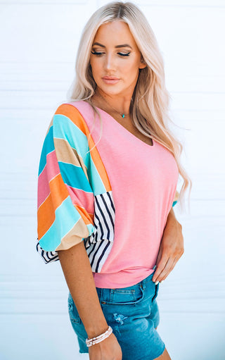 Sweet Sweet Summertime Striped Dolman Sleeve Top, S-2X! RESTOCKED!