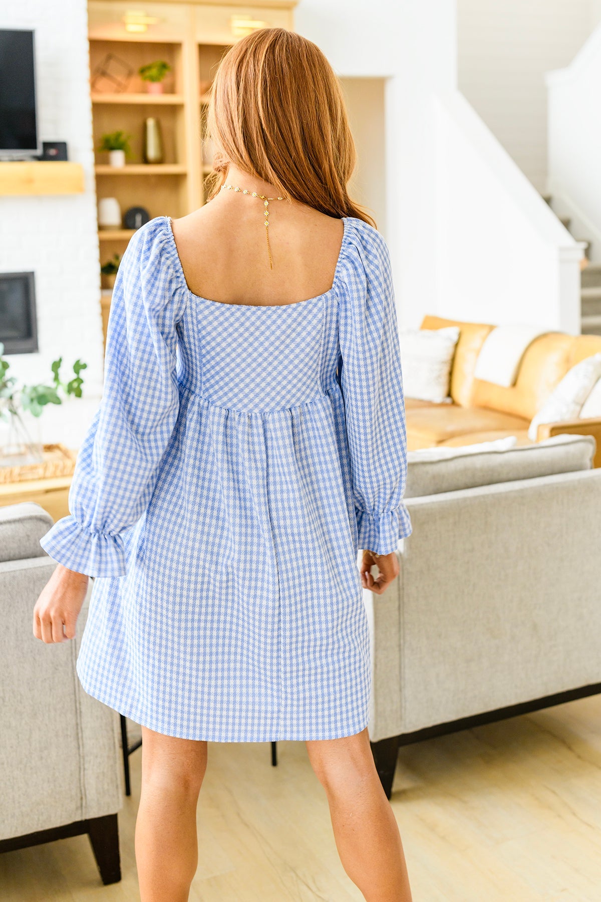 Be Mine Blue Gingham Dress