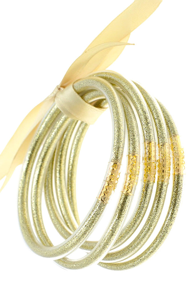 Glamorous Gold Waterproof Bangle Bracelet Set