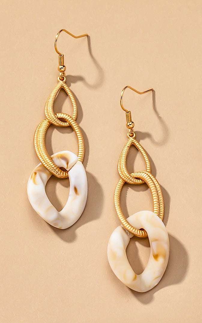 Keep It Chic Gold And Resin Chain Earrings