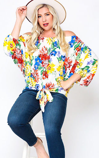 Celebrate Summer Colorful Floral Top, S-2X!