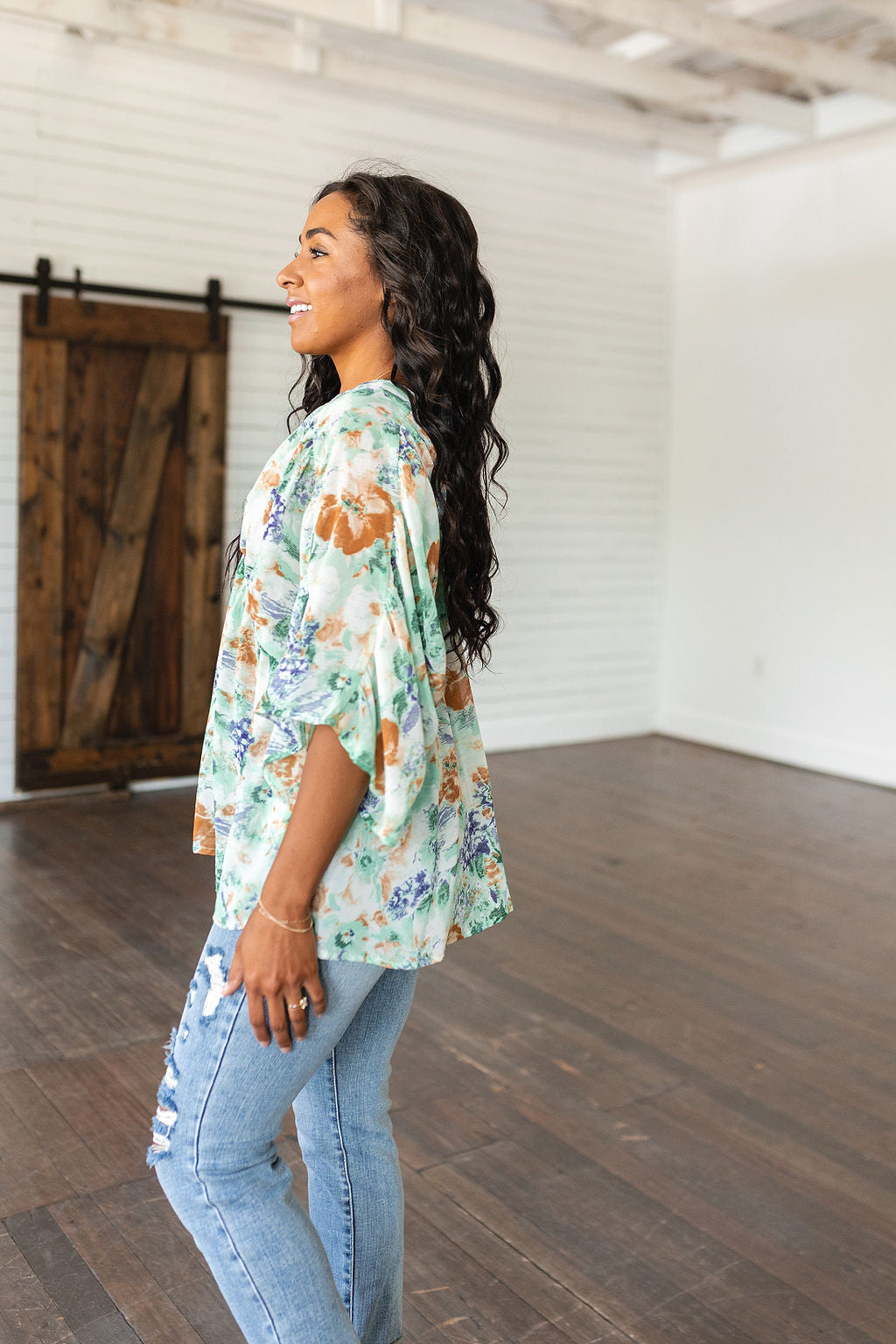 Romantic Story Floral Peplum Top, SMALL & MED left!