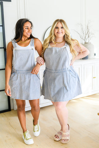 Cassidy Denim Overall Skort Jumper