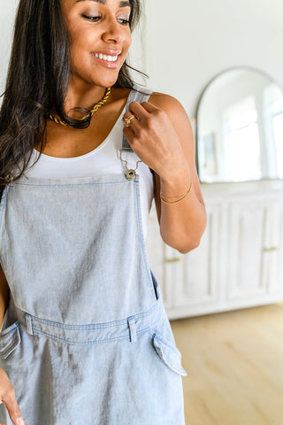 Cassidy Denim Overall Skort Jumper