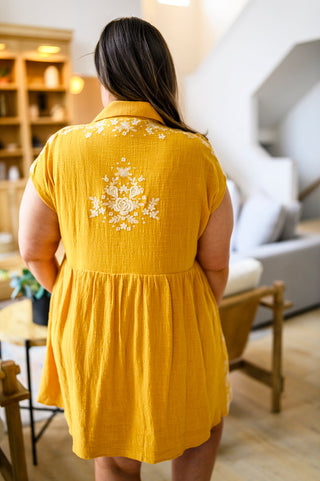 Sweetest Splendor Gold Embroidered Dress, SMALL & MED left!