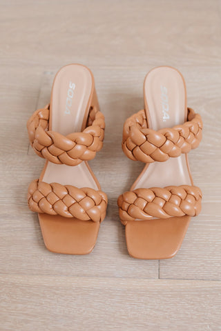 Meet Me In Mexico Braided Heels in Tan, 5.5-6.5 left!