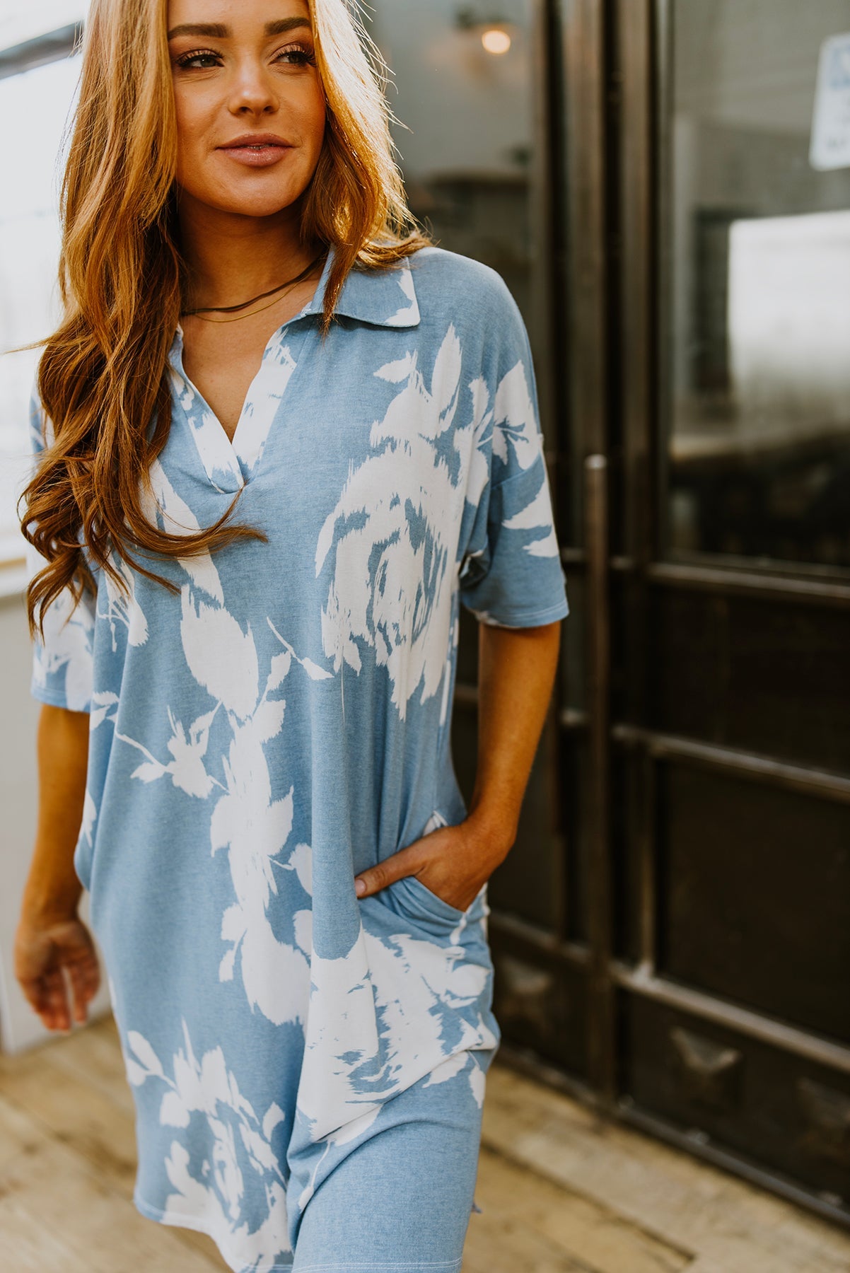 Prep Obsessed Blue Floral Dress, SMALL left!