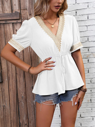 Love Always Lace Trim Top, SM-2X, FIVE colors!