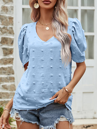 Modern Romance Swiss Dot Short Sleeve Top, THREE COLORS!