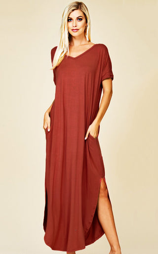 Maddie T-shirt Maxi Dress Cinnamon, LRG