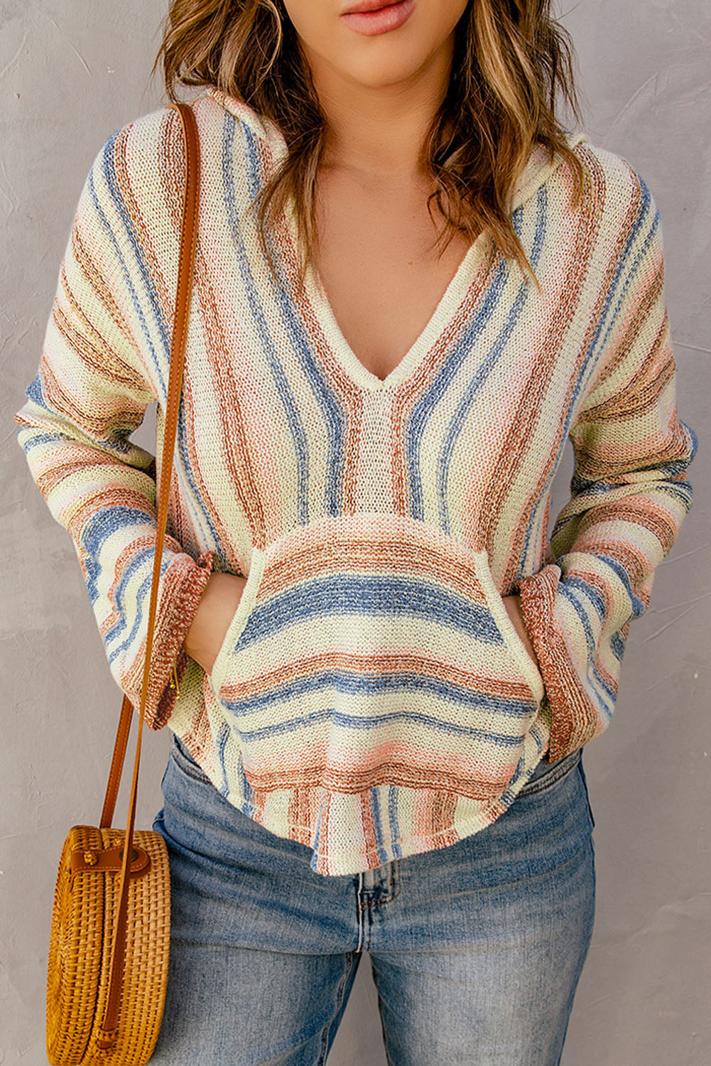 Groovy Kinda Love Striped Hooded Sweater, SM-2X!