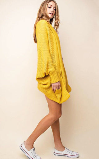 My Happy Place Yellow Cardigan, SMALL